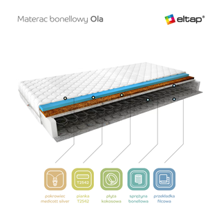 Materac Bonellowy Ola H4, pokrowiec Medicott Silver