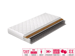 Materac Bonellowy Ola H4, pokrowiec Medicott Silver