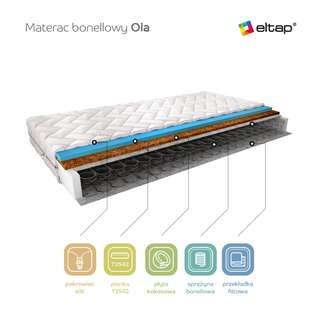 Materac Bonellowy Ola H4, pokrowiec Silk
