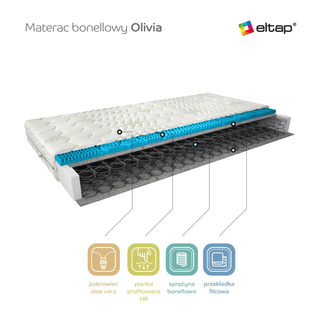 Materac Bonellowy Olivia H3, pokrowiec Aloevera