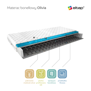 Materac Bonellowy Olivia H3, pokrowiec Medicott Silver